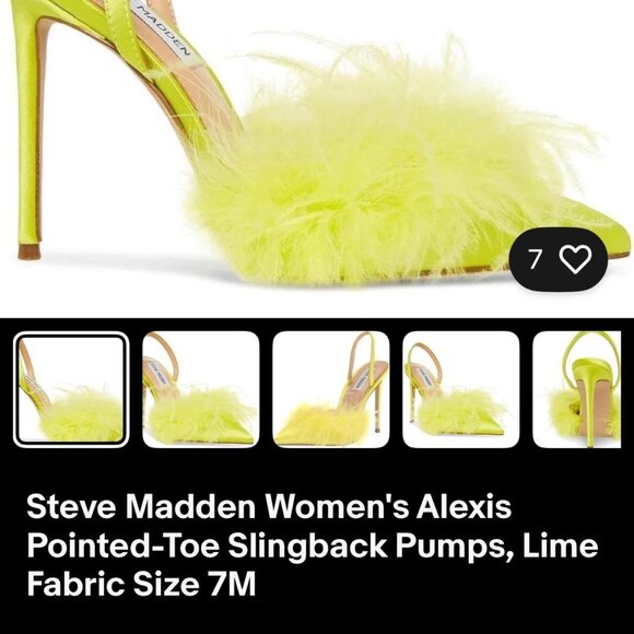 Steve Madden Alexis sling back feather heel in lime with pointed toe size women’ - Picture 6 of 6